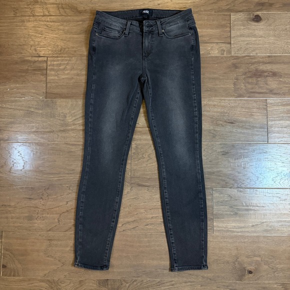 PAIGE Denim - Paige Verdugo Ankle Skinny Jeans Faded Black Mid Rise Womens Size 28 Made in USA